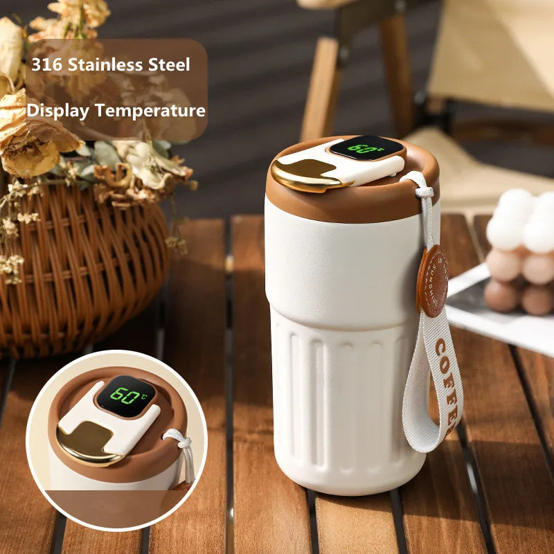 Smart Thermos Bottle with LED Temperature Display – 316 Stainless Steel Vacuum Insulated Coffee Mug | Portable Office & Travel Cup (450ml)-0
